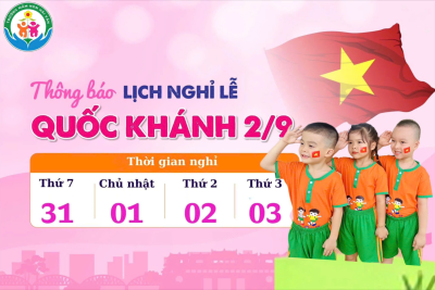 Thông báo lịch nghỉ lễ Quốc khánh 02/9