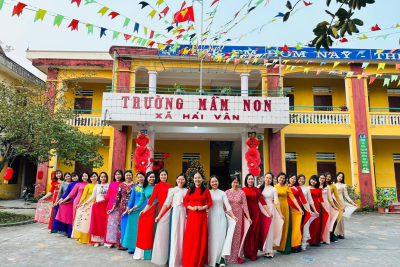 Trường mầm non Hải Vân Hưởng ứng tuần lễ áo dài 2024
